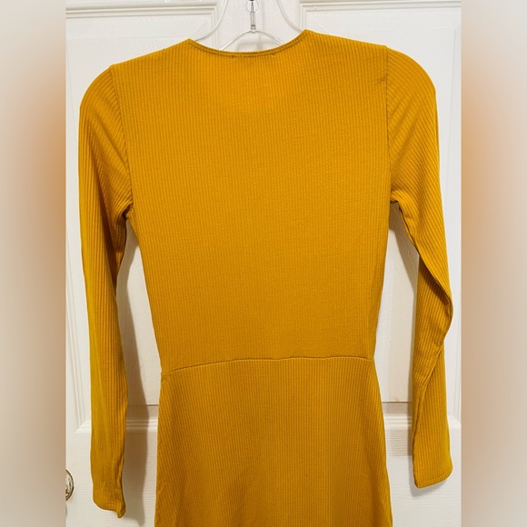 Reformation Jeans Agatha Ribbed Knit Button-Down Long Sleeve Mini Dress Size S - Picture 7 of 9
